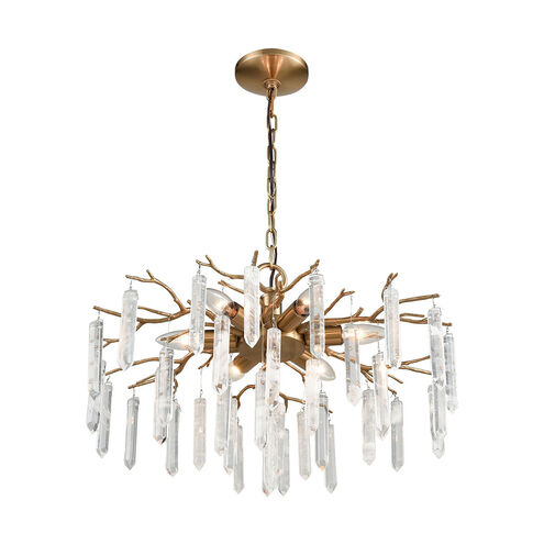 Charleston 6 Light 22 inch Natural with Cafe Bronze Chandelier Ceiling Light