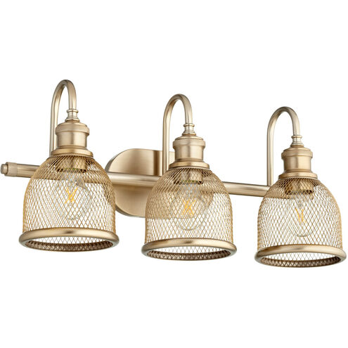 Omni 3 Light 23 inch Aged Brass Vanity Light Wall Light