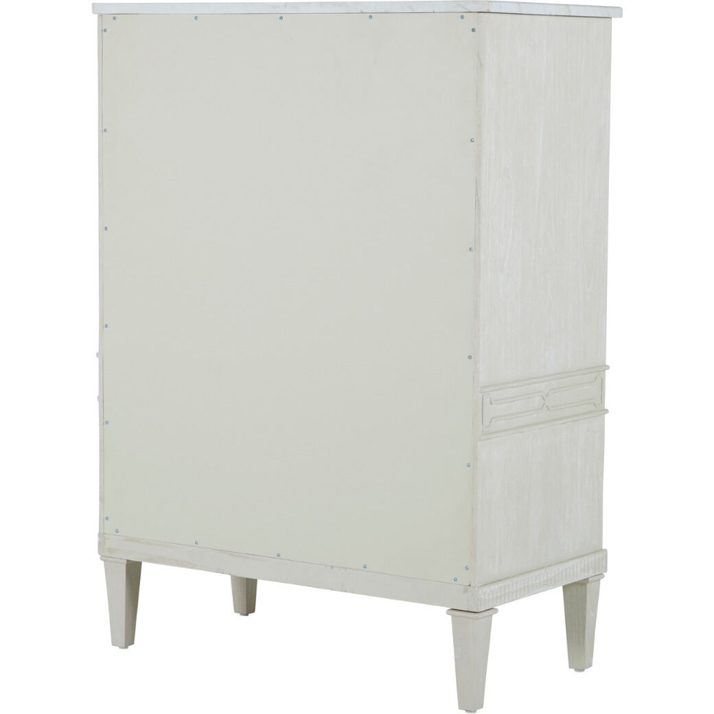 Archie Cerused White / Agros White Stone / Antique Bronze Cabinet