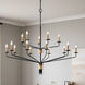 Alexander 15 Light 55 inch Matte Black Chandelier Ceiling Light