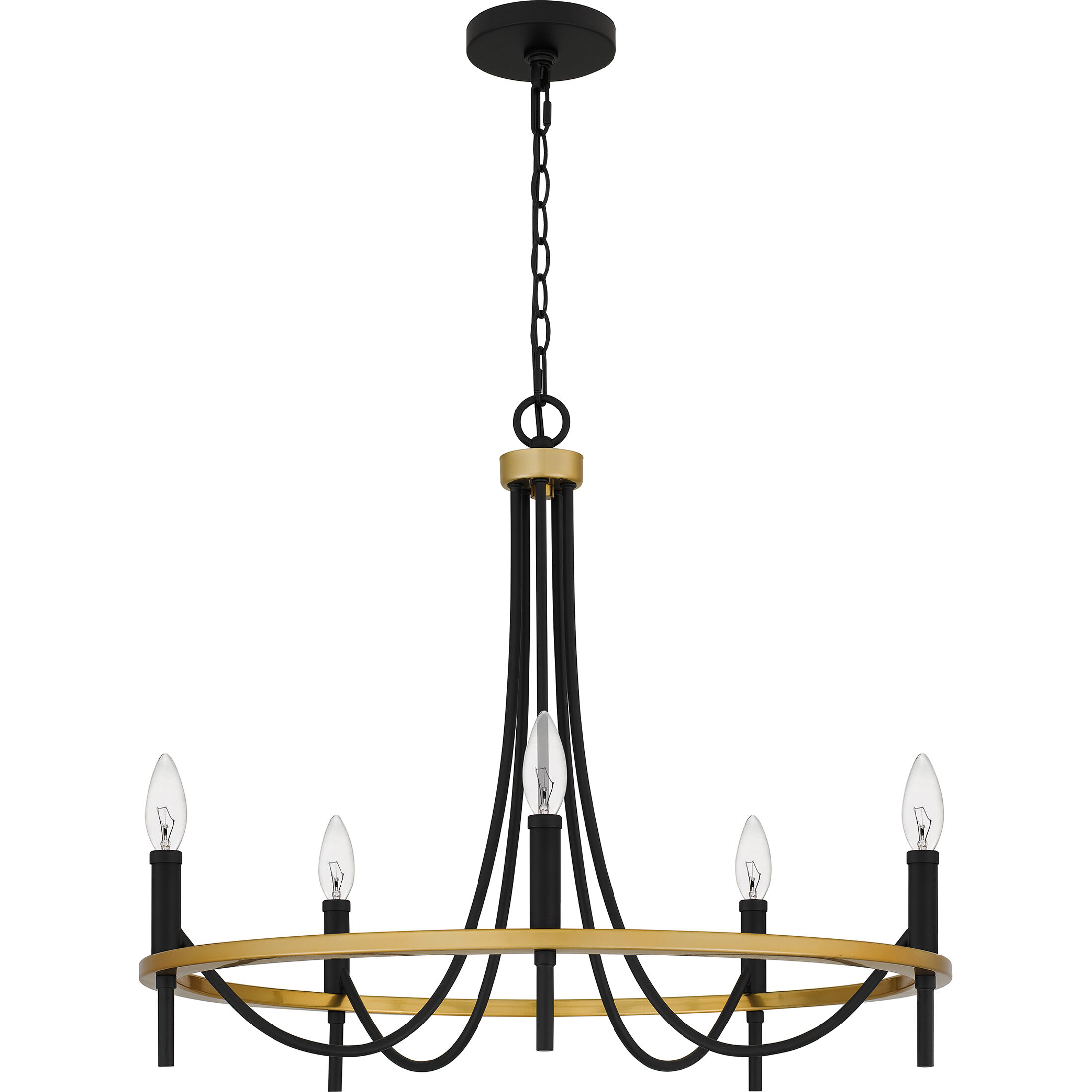 Legare 5 Light 26 inch Matte Black Chandelier Ceiling Light