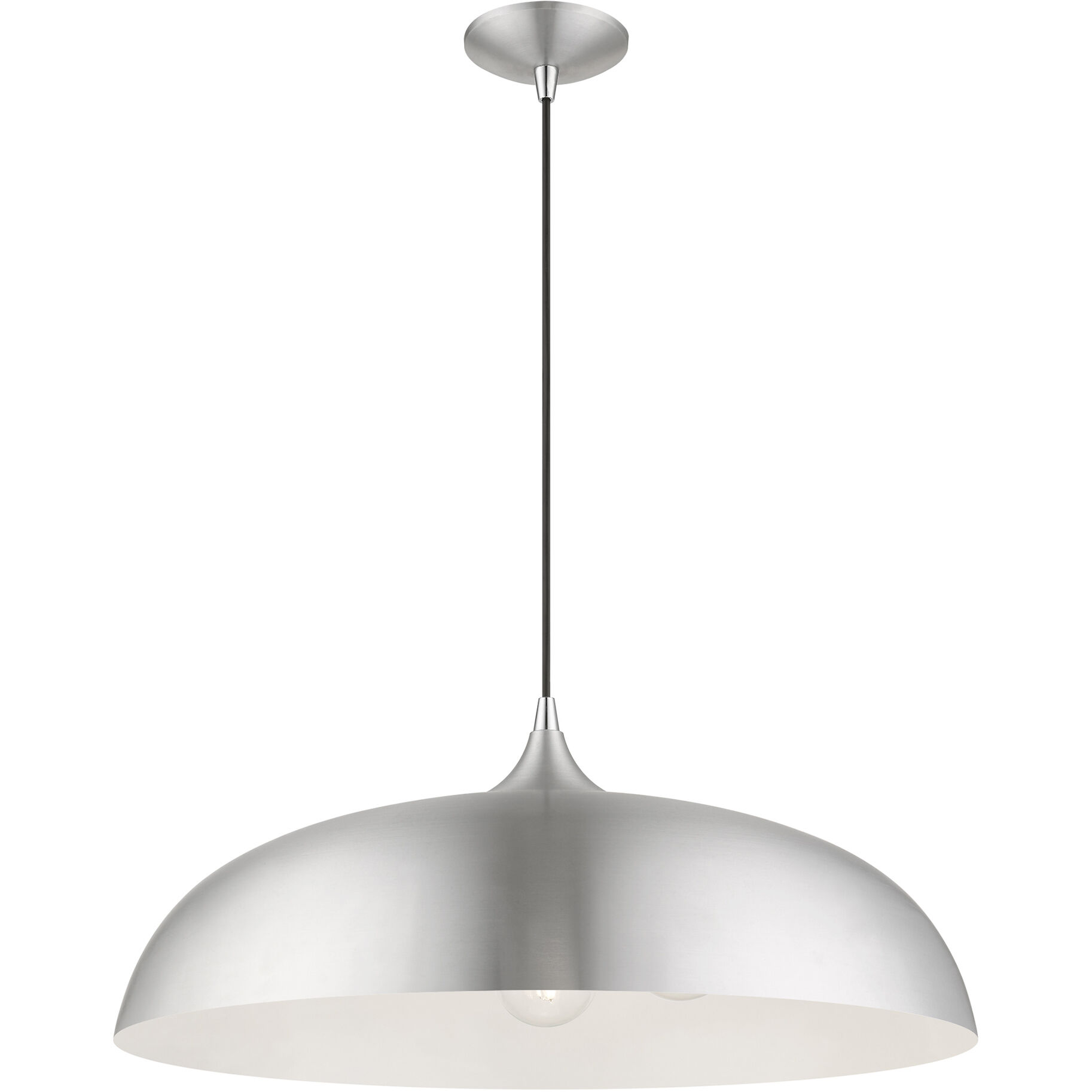 Amador 3 Light 24 inch Brushed Aluminum with Polished Chrome Accents Pendant Ceiling Light, Large