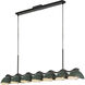 Atlas Linear Pendant Ceiling Light in Black and Pine Green