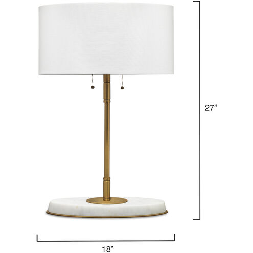Barcroft 28 inch 25.00 watt Antique Brass & White Table Lamp Portable Light