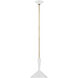 AERIN Rosetta LED 12 inch Matte White and Hand-Rubbed Antique Brass Pendant Ceiling Light, Medium