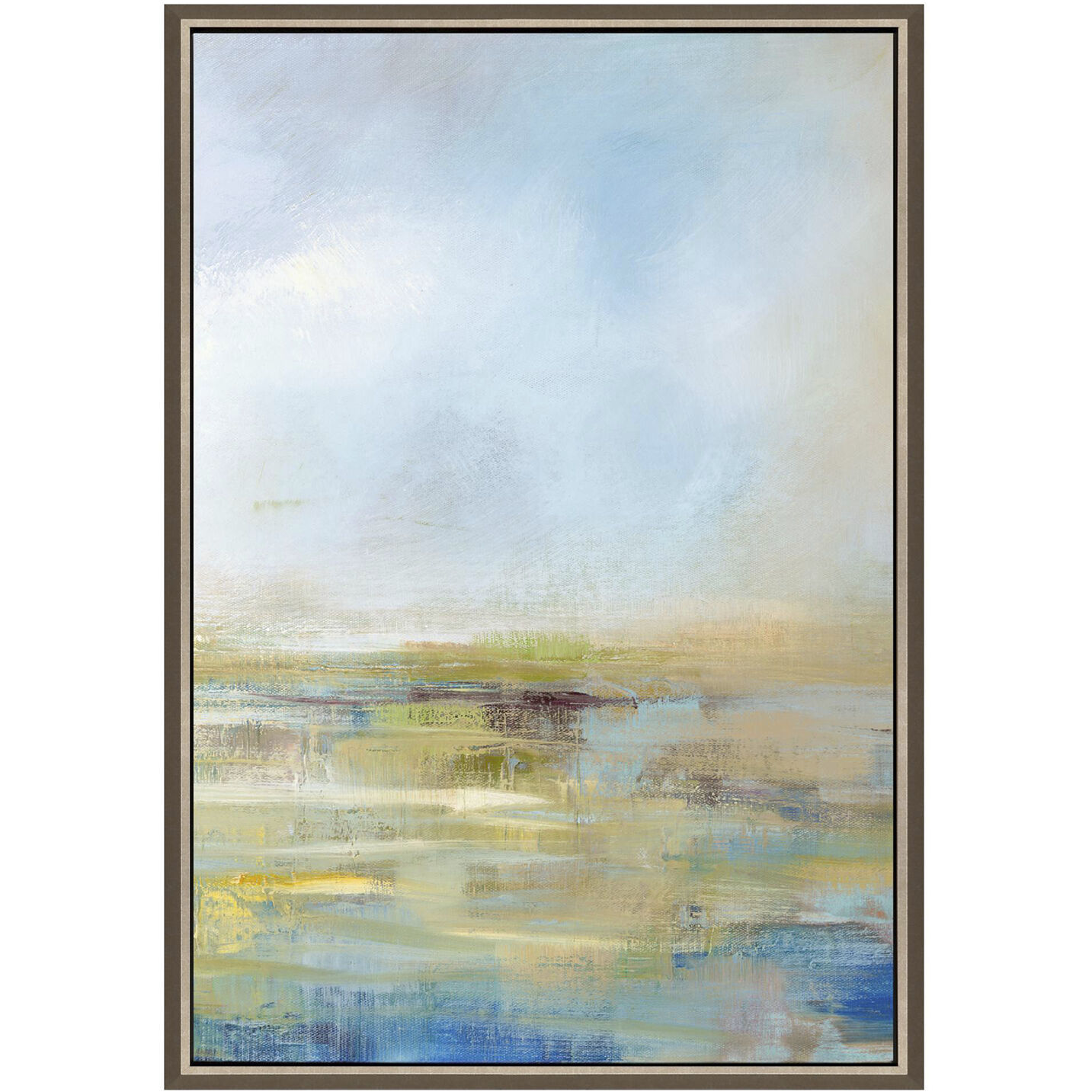 Horizon Blue and Beige and Gray and Neutral Canvas