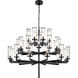 Kelly Wearstler Liaison 32 Light 47.5 inch Bronze Triple Tier Chandelier Ceiling Light in Clear Glass