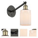 Ballston Hadley 1 Light 5.3 inch Black Antique Brass Sconce Wall Light in Matte White Glass
