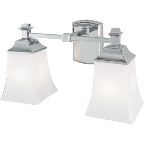 Sapphire 2 Light 16 inch Chrome with Shiny Opal Vanity Light Wall Light