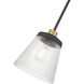 Lustria 1 Light 8 inch Matte Black and Vintage Brass Mini Pendant Ceiling Light