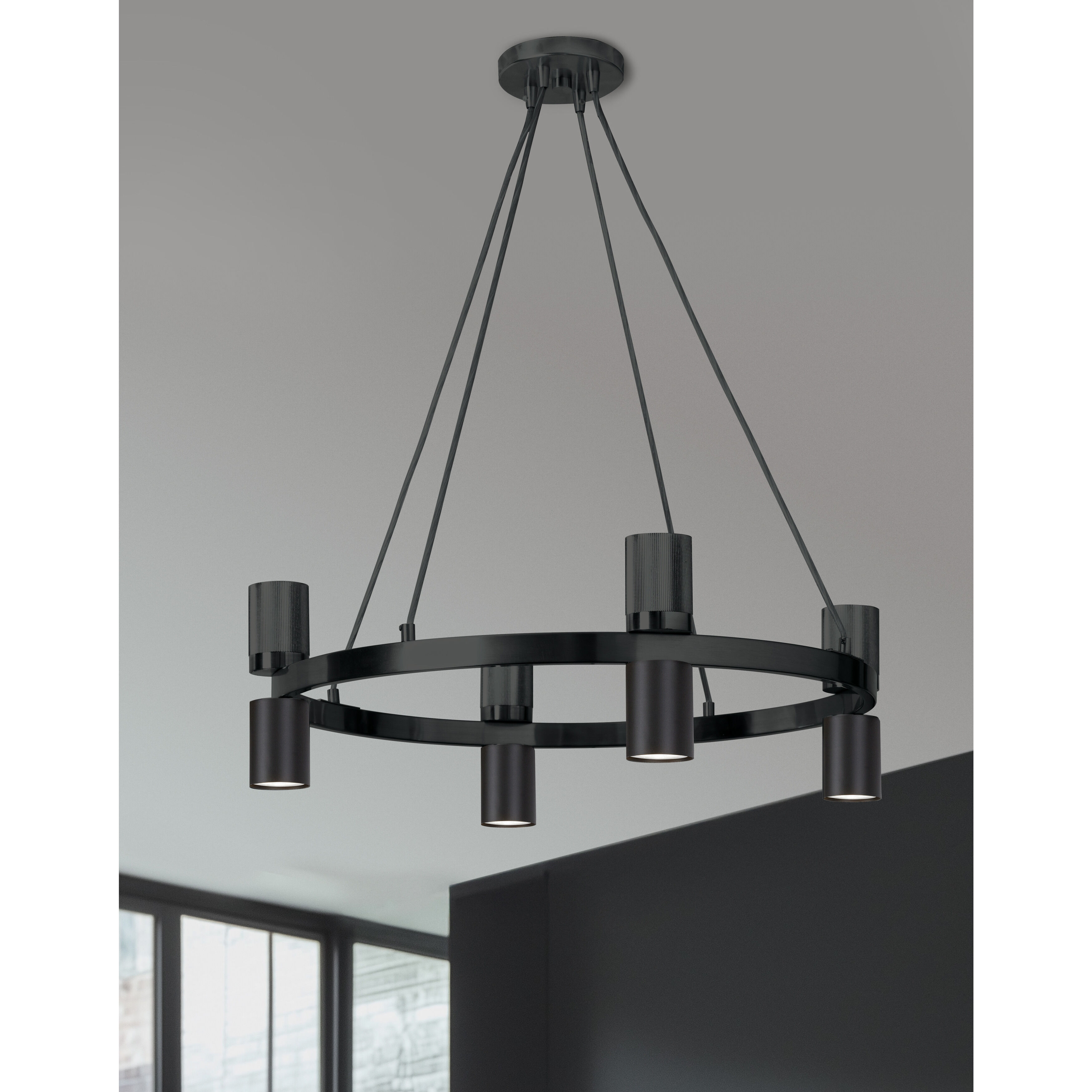 Cerelia 8 Light 24 inch Matte Black Chandelier Ceiling Light