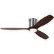 Collins 52 inch Brushed Steel with Dark Walnut Blades Indoor/Outdoor Ceiling Fan