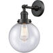 Franklin Restoration Large Beacon LED 8 inch Oil Rubbed Bronze Semi-Flush Mount Ceiling Light in Seedy Glass, Franklin Restoration