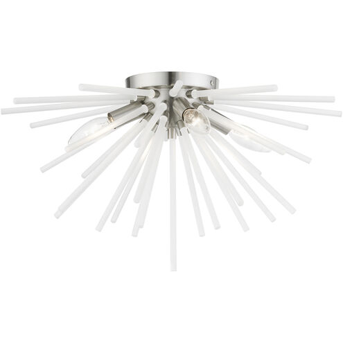 Uptown 4 Light 20 inch Brushed Nickel Flush Mount Ceiling Light