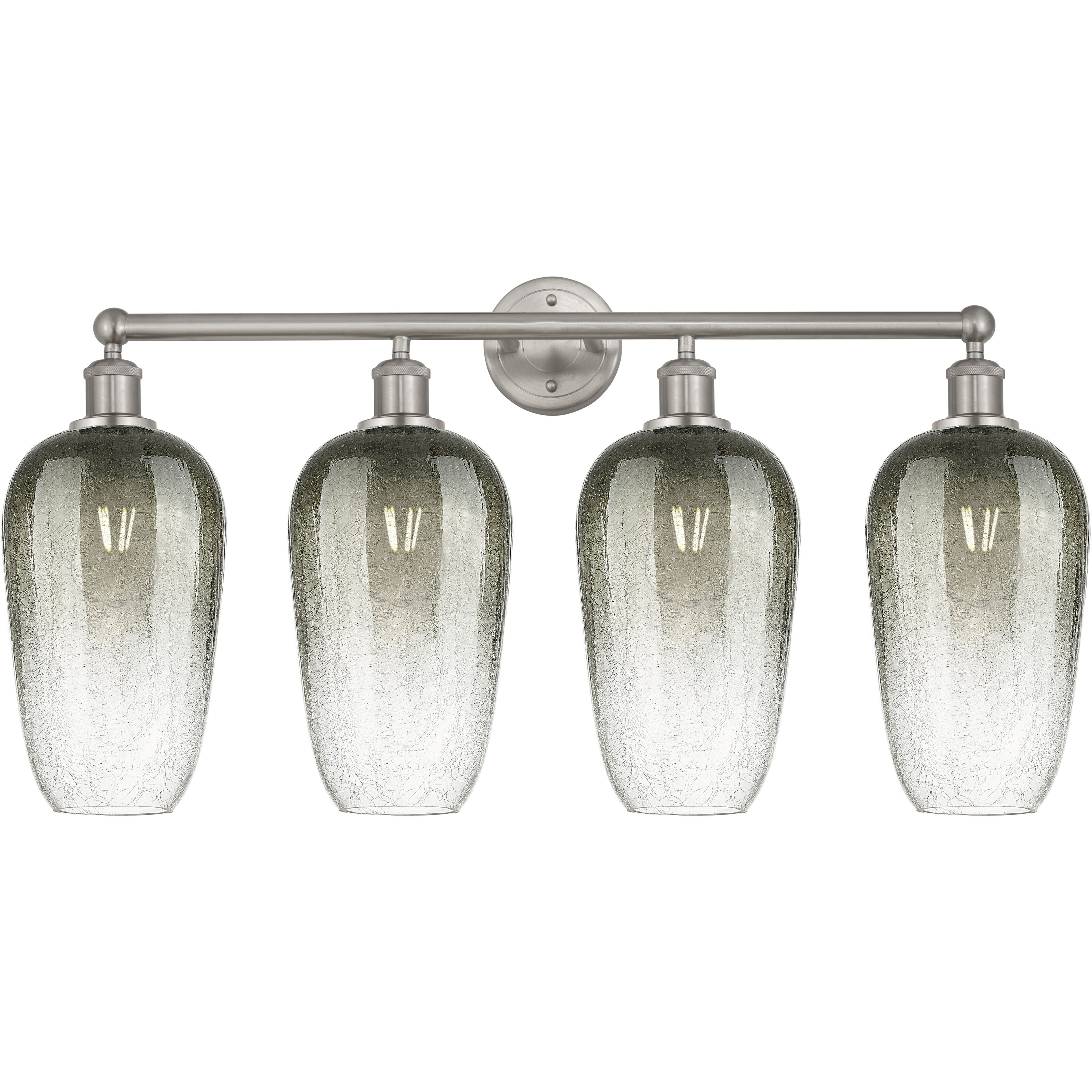 Edison Brookhaven Flute 4 Light 34 inch Brushed Satin Nickel Bath Vanity Light Wall Light in Slate Glass
