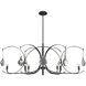 Optic 8 Light 50.6 inch Natural Iron and Sterling Oval Pendant Ceiling Light in Natural Iron/Sterling