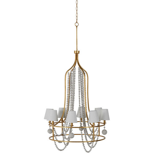 Neville 8 Light 34.75 inch Vintage Gold / Distressed Ivory Chandelier Ceiling Light