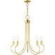 Bari 5 Light 25 inch Polished Brass Chandelier Ceiling Light