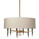 Langford 6 Light 32 inch Vintage Bronze with Cream Chandelier Ceiling Light in Vintage Brass