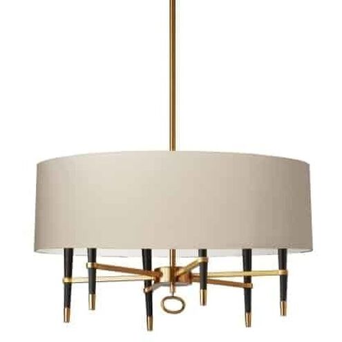Langford 6 Light 32 inch Vintage Bronze with Cream Chandelier Ceiling Light in Vintage Brass