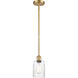 Ballston Hadley 1 Light 5 inch Satin Gold Pendant Ceiling Light in Clear Glass, Ballston