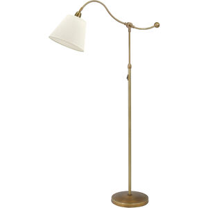 Hyde Park 57 inch 100 watt Weathered Brass Floor Lamp Portable Light in White
