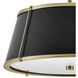 Clarke 2 Light 15 inch Warm Brass with Black Indoor Semi-Flush Mount Ceiling Light