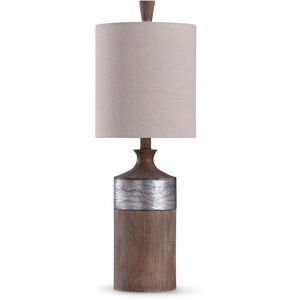 Darley 26 inch 60.00 watt Wood and Silver Table Lamp Portable Light