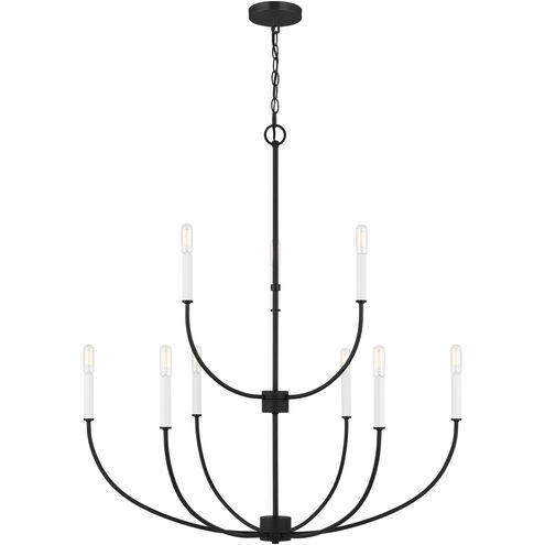 Greenwich 9 Light 32 inch Midnight Black Chandelier Ceiling Light