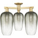 Brookhaven Flute 3 Light 24.5 inch Brushed Brass Semi-Flush Mount Ceiling Light in Slate Glass