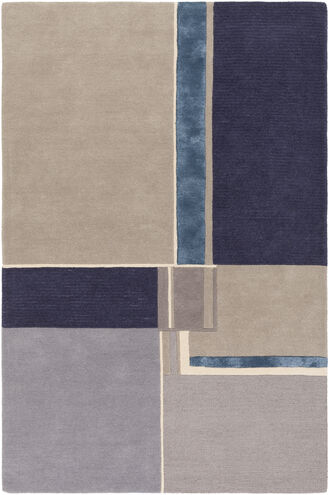 Mid Century 36 X 24 inch Navy Rug in 2 x 3, Rectangle