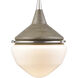 Mid-Century Schoolhouse 1 Light 8 inch Pecan with Polished Nickel Mini Pendant Ceiling Light