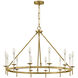 Copley 12 Light 36 inch Lacquered Brass Chandelier Ceiling Light