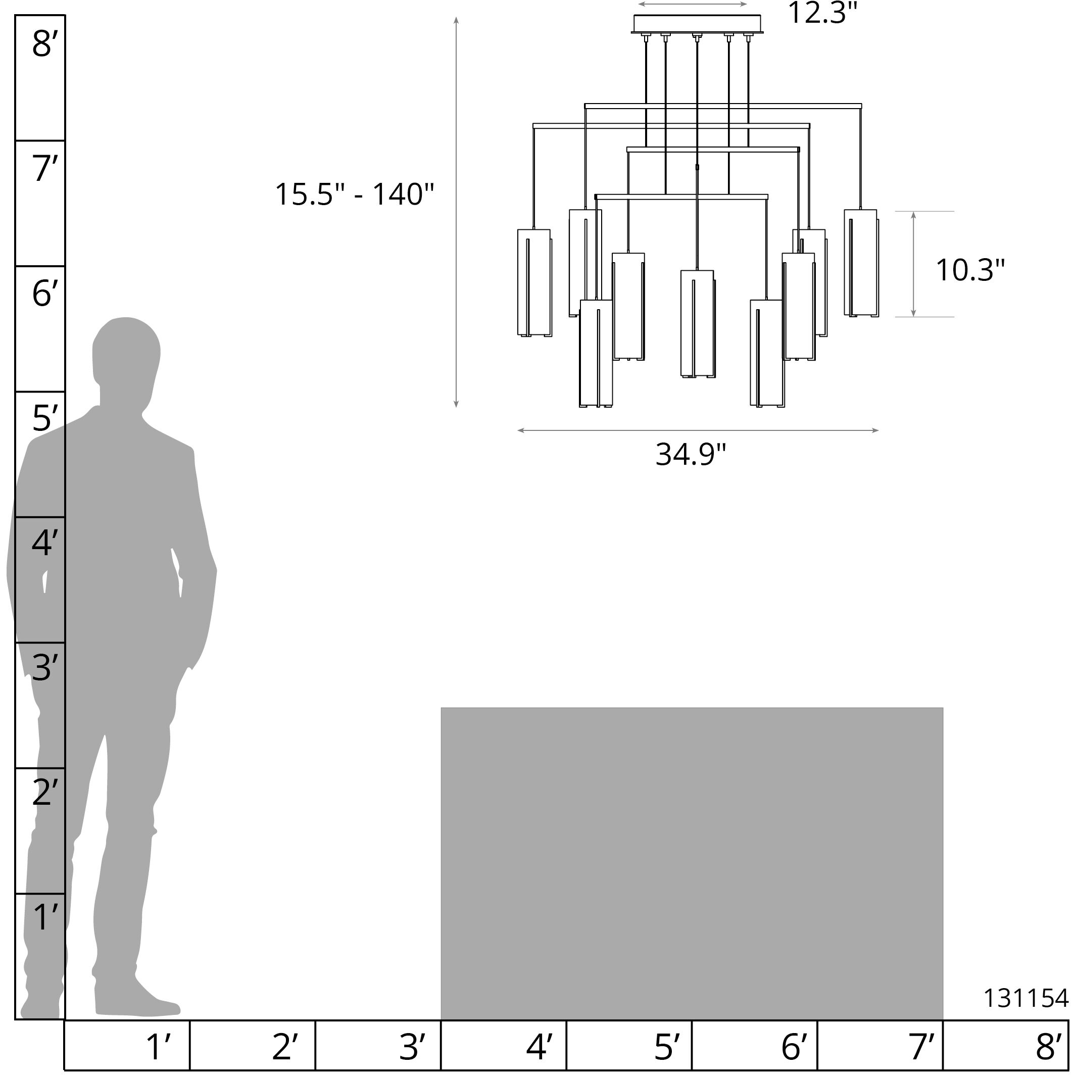 Exos 10 Light 34.9 inch White Mobile Pendant Ceiling Light in Opal