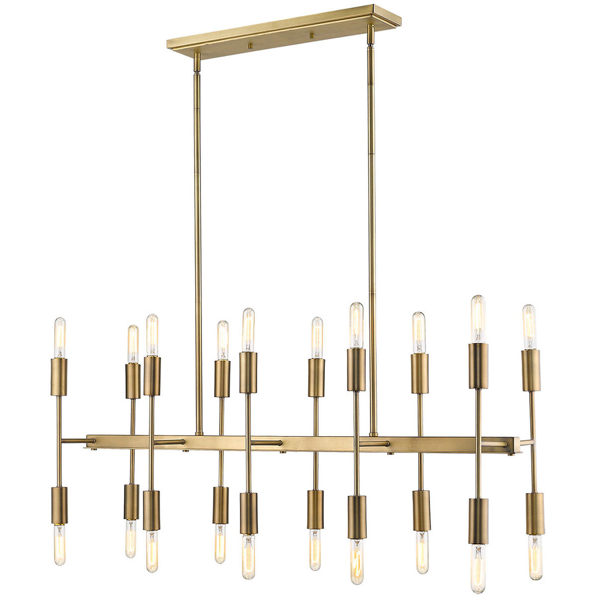 Perret 20 Light 46 inch Aged Brass Island Pendant Ceiling Light