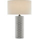 Fisch 25 inch 150 watt Gray/White/Antique Nickel Table Lamp Portable Light, Large