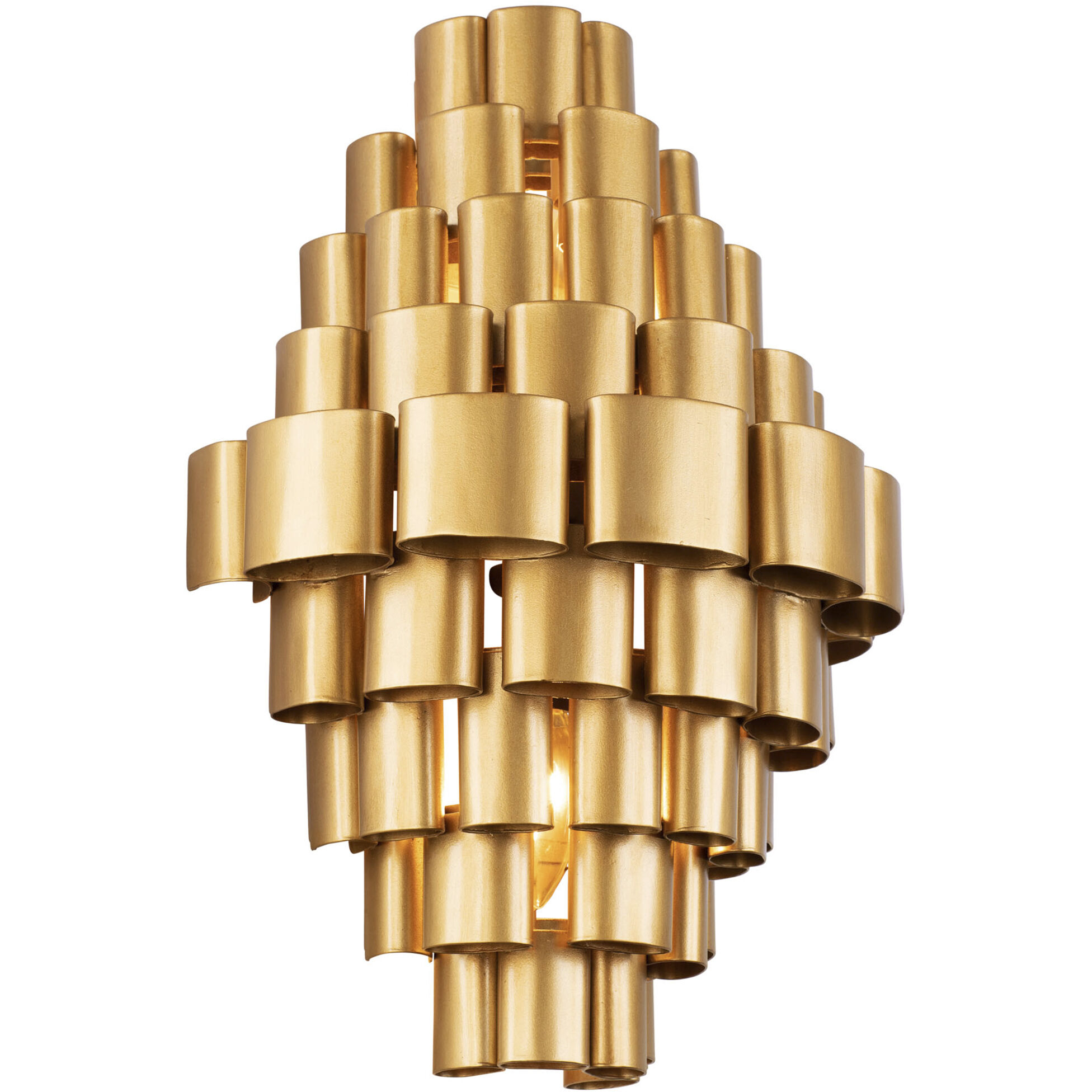 Totally Tubular 2 Light 12 inch Antique Gold and Carbon Black Sconce Wall Light