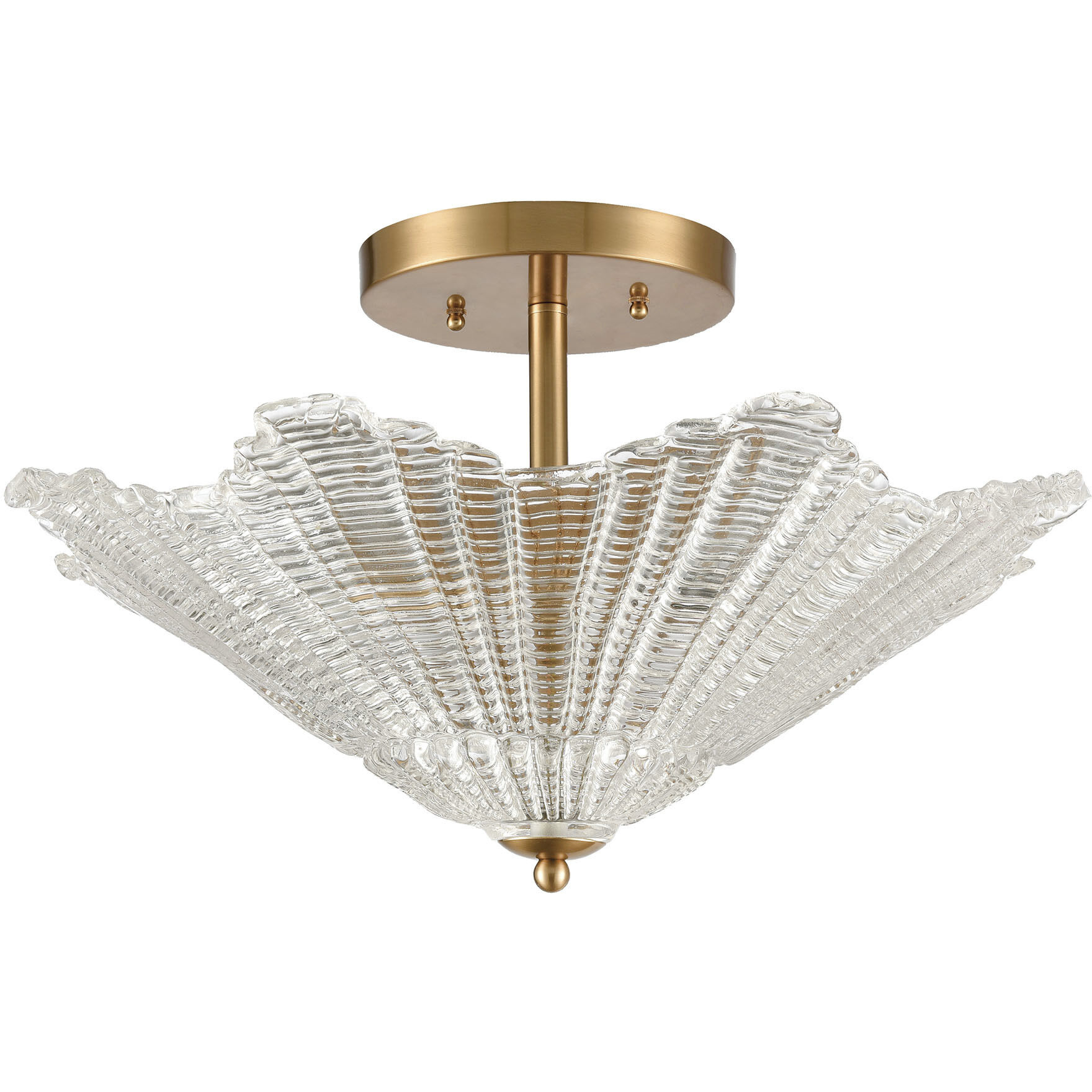 Radiance 4 Light 20 inch Satin Brass Semi Flush Mount Ceiling Light