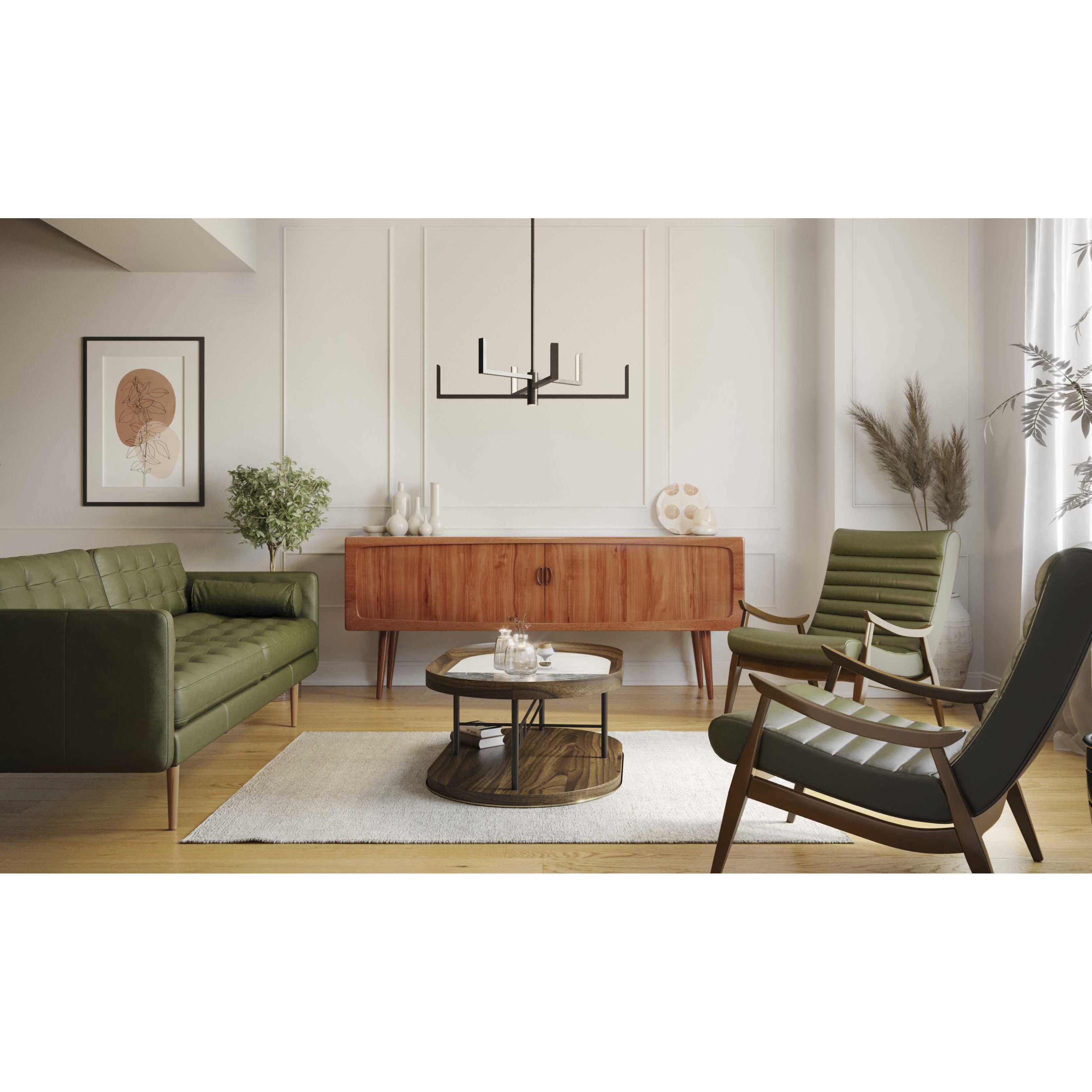 Pivot LED LED 28 inch Matte Black Chandelier Ceiling Light, Progress LED 