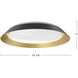 Jasper LED 19.13 inch Black/Gold Flush Mount Ceiling Light in Black and Gold