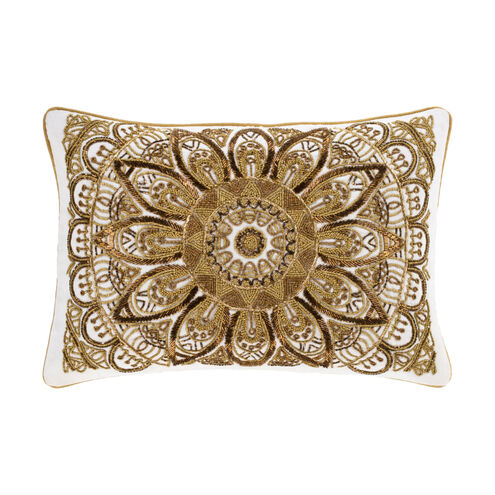 Ross 20 X 14 inch Ivory/Metallic - Gold Pillow Cover