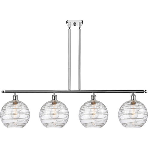 Ballston Deco Swirl 4 Light 48 inch Polished Chrome Island Light Ceiling Light