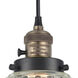Franklin Restoration Stanton LED 6 inch Black Antique Brass Mini Pendant Ceiling Light