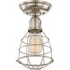 Scout 1 Light 6 inch Satin Nickel Semi-Flush Ceiling Light