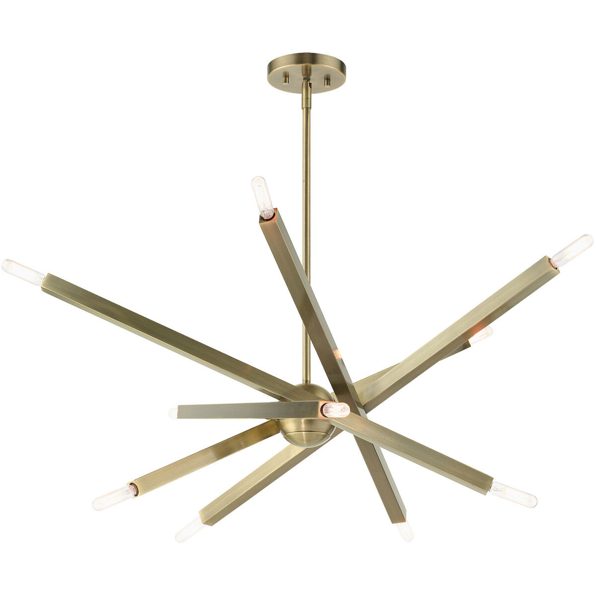 Monaco 10 Light 32 inch Antique Brass Chandelier Ceiling Light