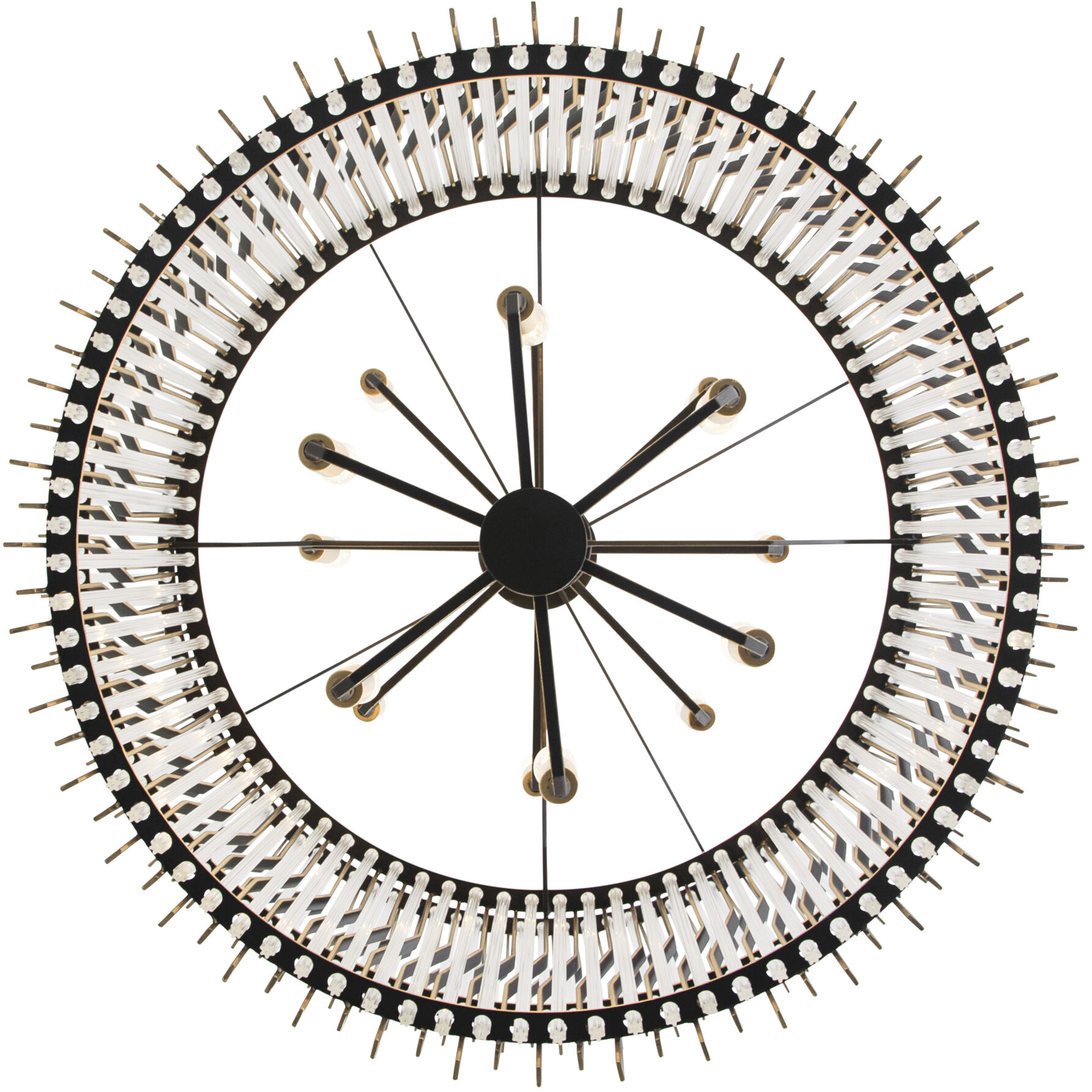 Park Row 14 Light 32 inch Matte Black and French Gold Chandelier Ceiling Light