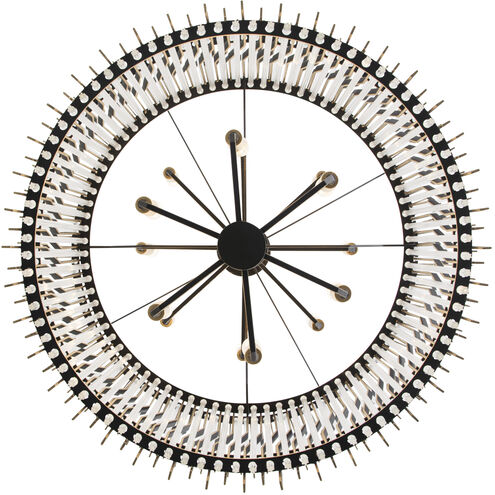 Park Row 14 Light 32 inch Matte Black and French Gold Chandelier Ceiling Light