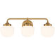 Cornwell 3 Light 23 inch Aged Brass Bath Vanity Wall Light