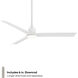 Flair 56 inch Matte White Downrod Ceiling Fan