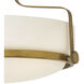 Harper 3 Light 14.5 inch Heritage Brass Indoor Semi-Flush Mount Ceiling Light in White